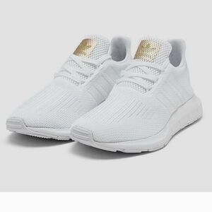Adidas swift run lace up white sneakers